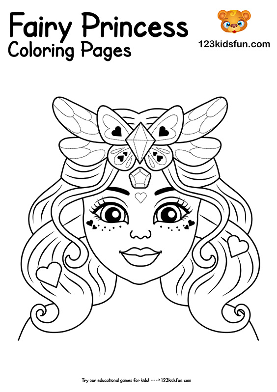 Free printable fairy princess coloring pages for girls kids fun apps