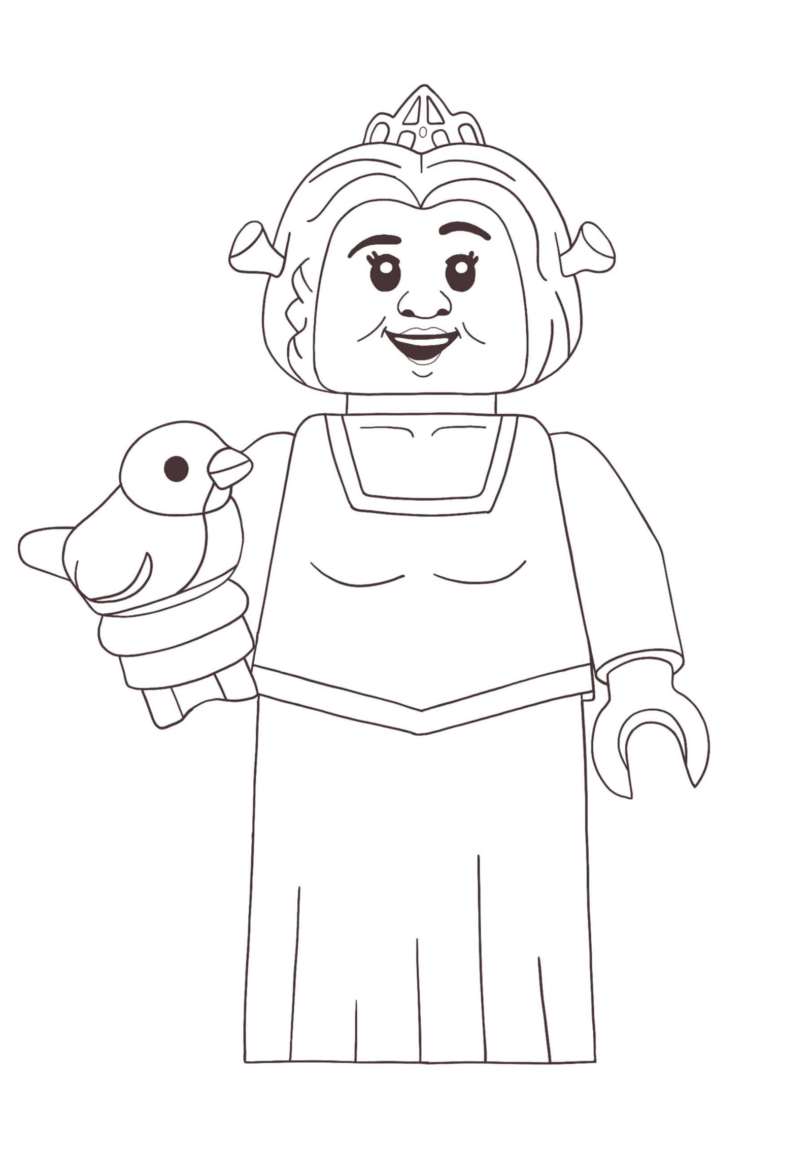 Lego princess fiona coloring pages