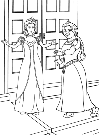 Fiona and the queen coloring page free printable coloring pages