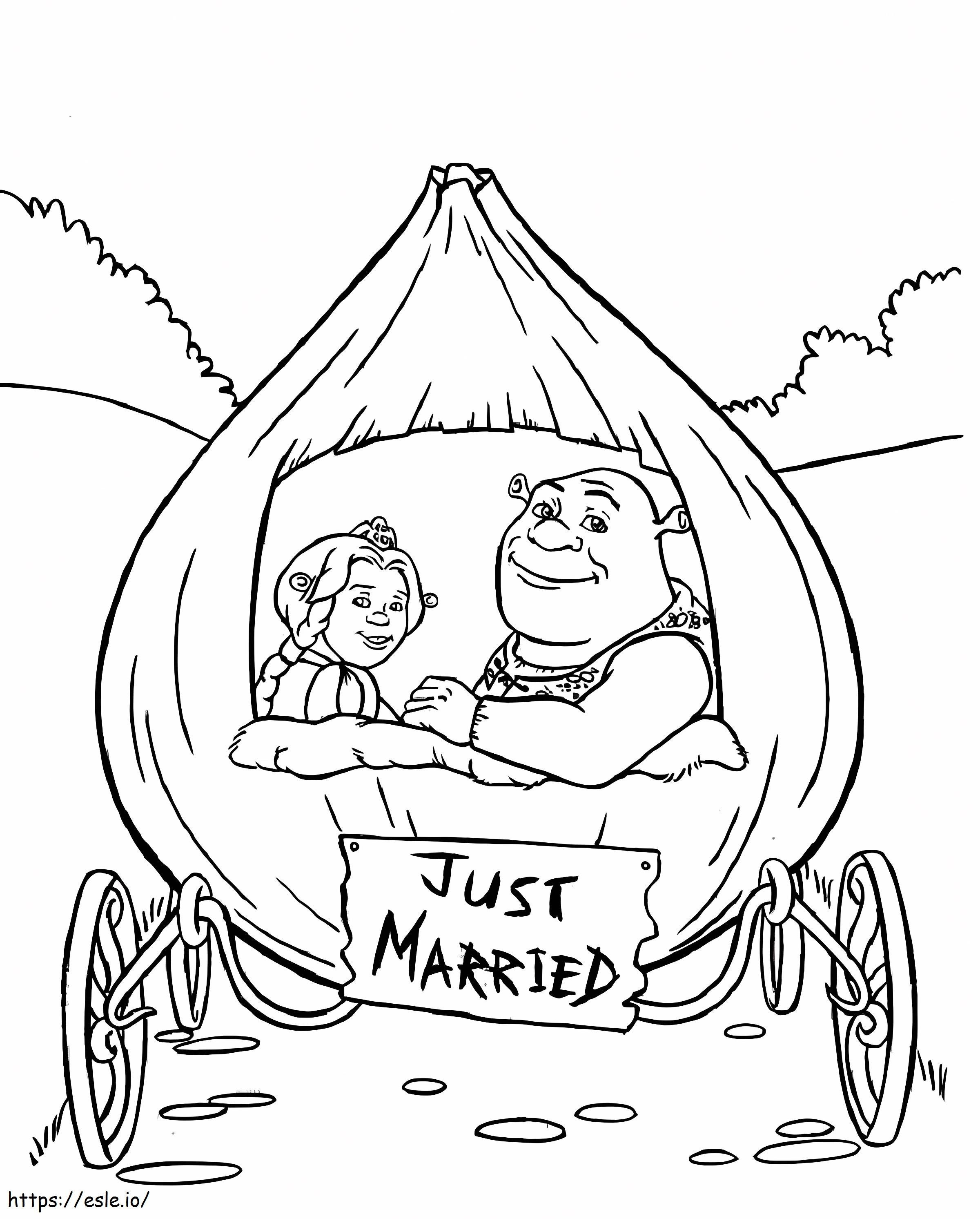 Shrek and princess fna in onn coloring page