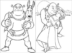 Kids under shrek coloring pages