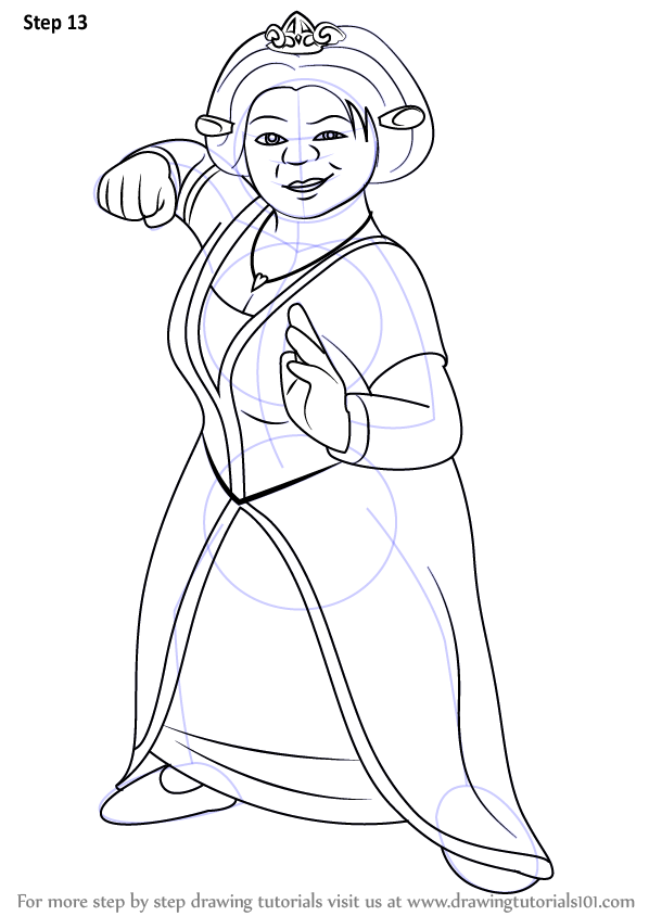 How to draw princess fiona from shrek shrek step by step