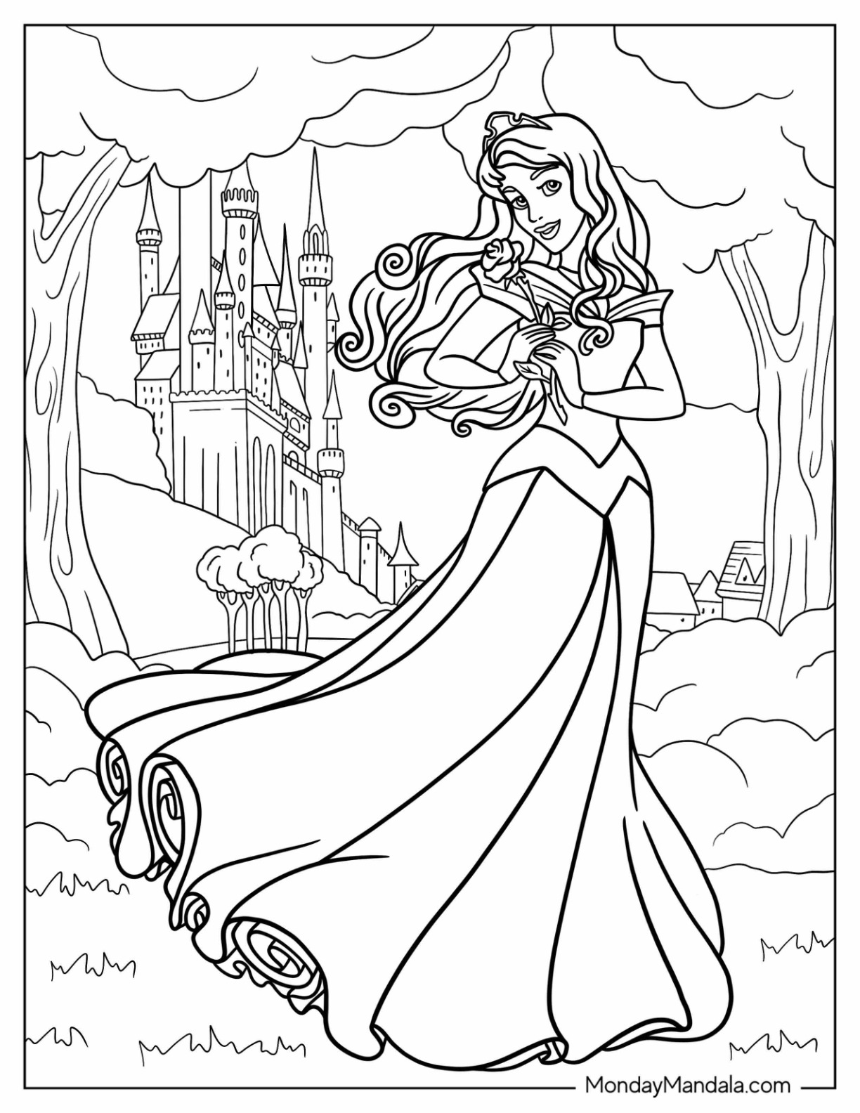 Disney princess coloring pages free pdf printables