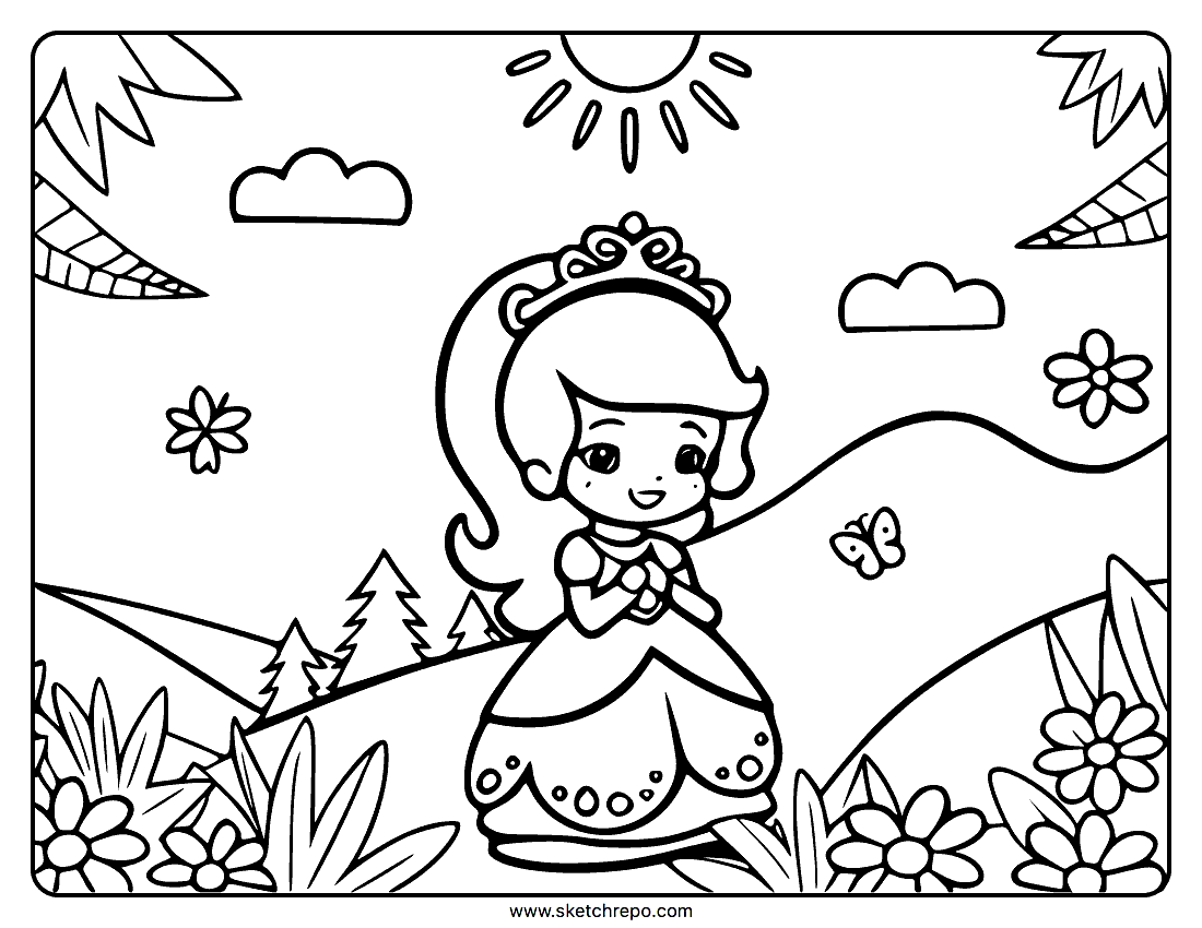 Princess coloring pages â sketch repo