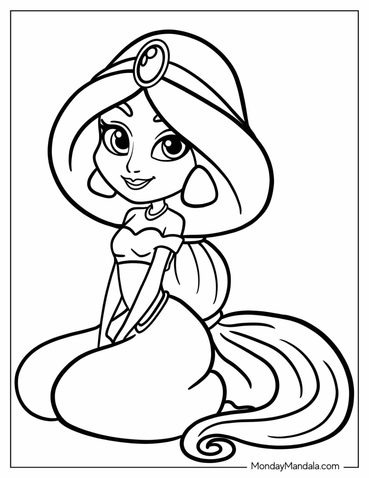 Princess coloring pages free pdf printables