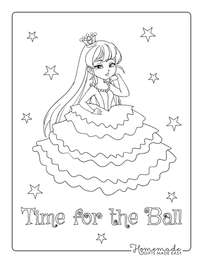 Free princess coloring pages for kids