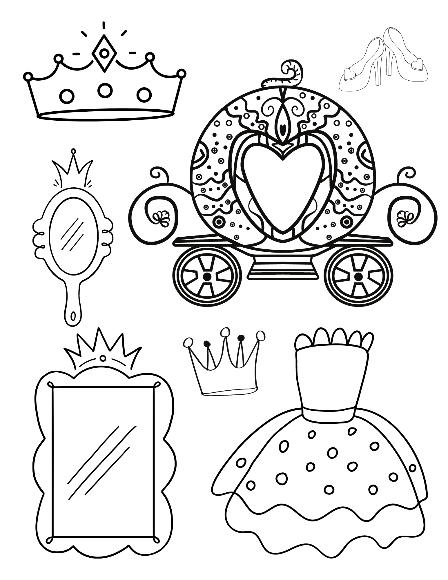 Free princess coloring pages for kids and adults