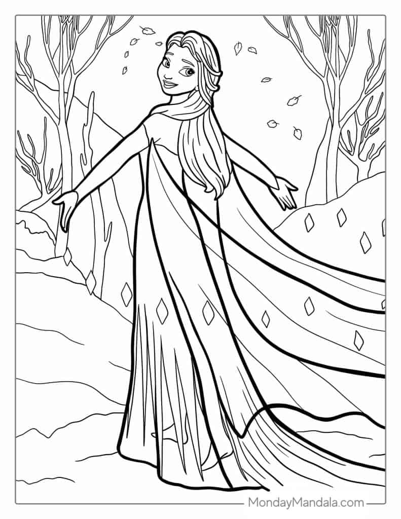 Frozen coloring pages free pdf printables