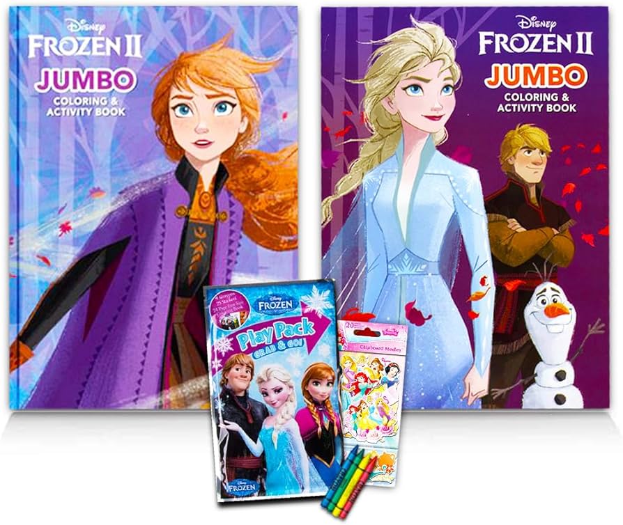 Disney frozen coloring book set with over stickers bundle includes frozen coloring books toys games