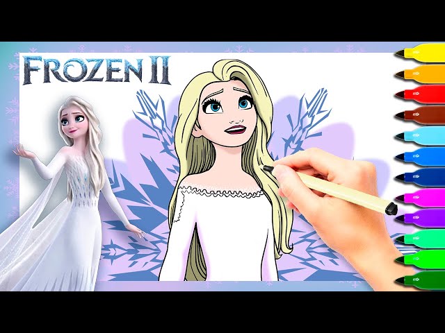 Coloring elsa with her hair down frozen coloring pages