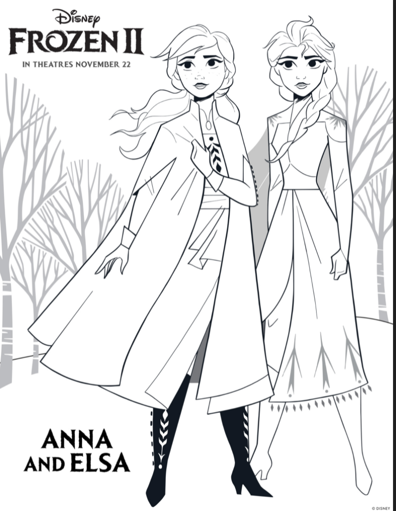 Frozen coloring pages and activities