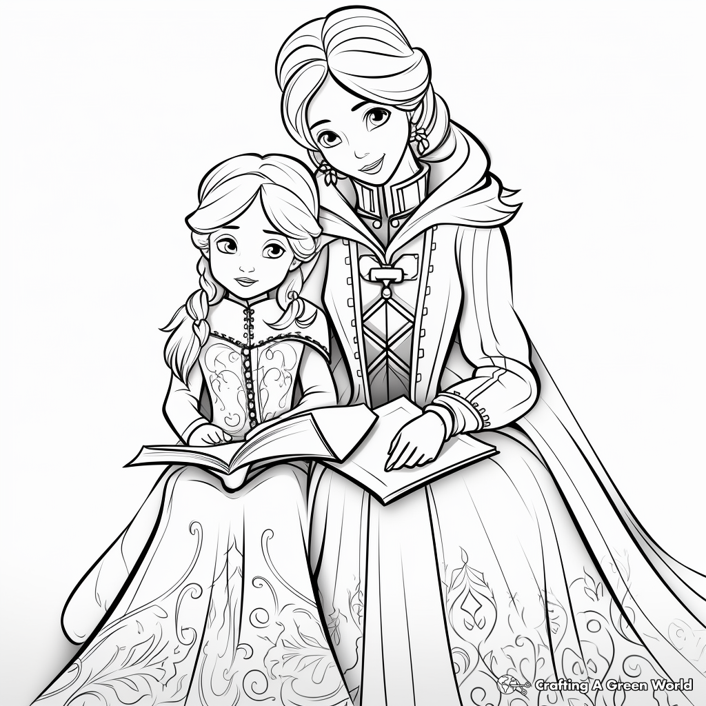 Elsa and anna coloring pages