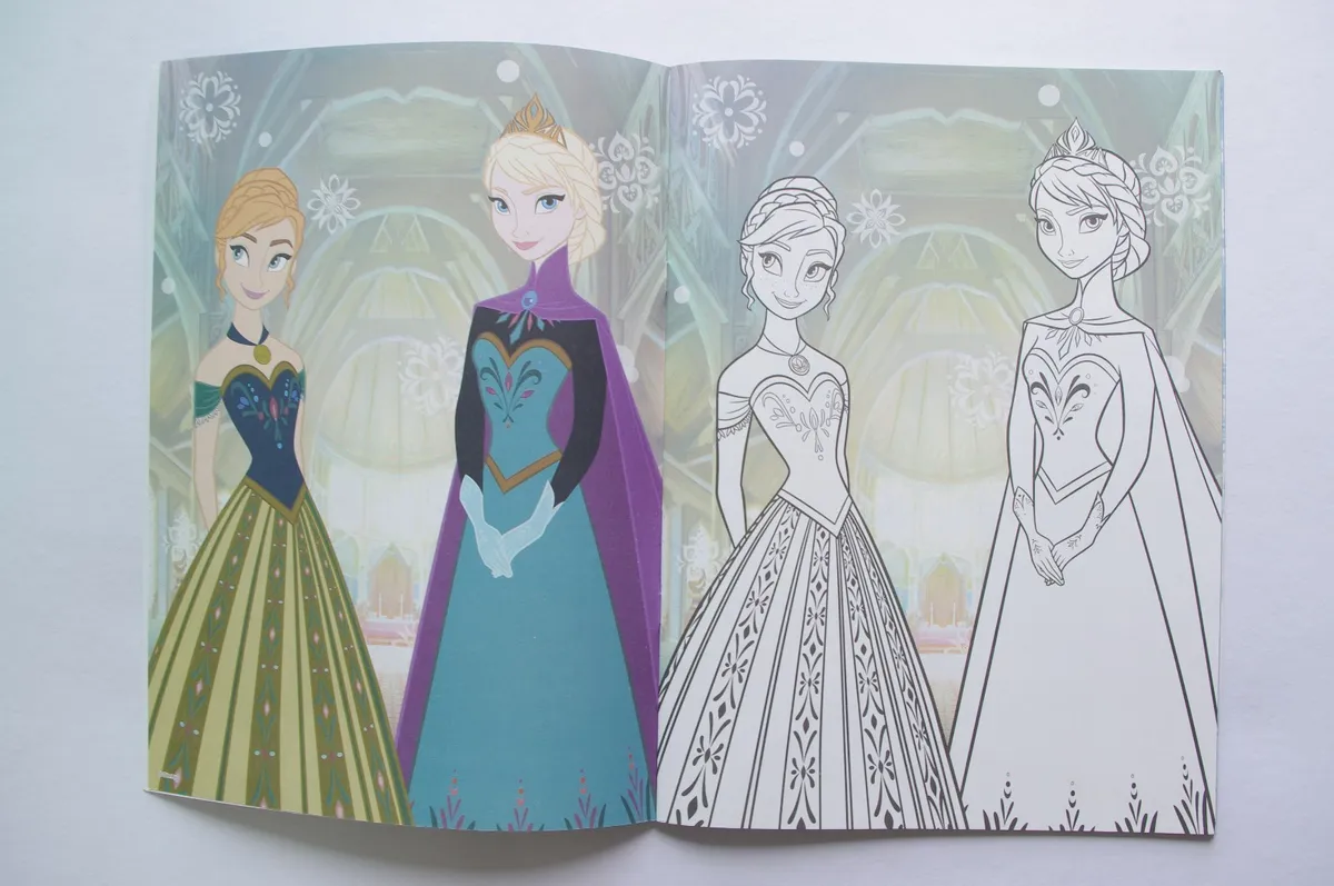 Disney princess coloring book fronzen for kids crayon elsa anna