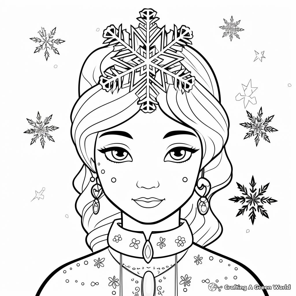 Winter princess coloring pages