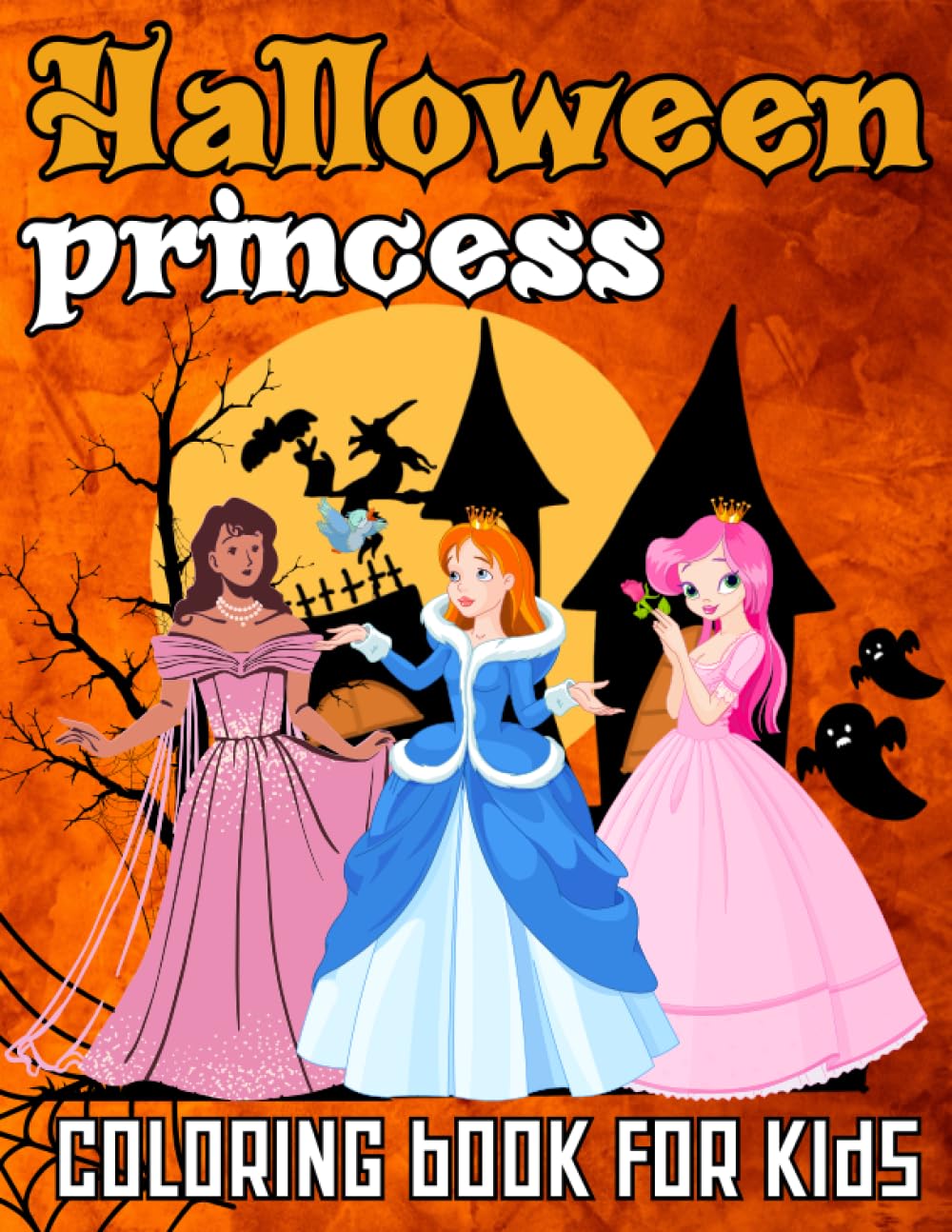 Princess coloring book super cute halloween coloring book for girls easy halloween coloring pages with princesses bats spooky and cats by hammy sk