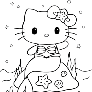 Hello kitty mermaid coloring pages printable for free download