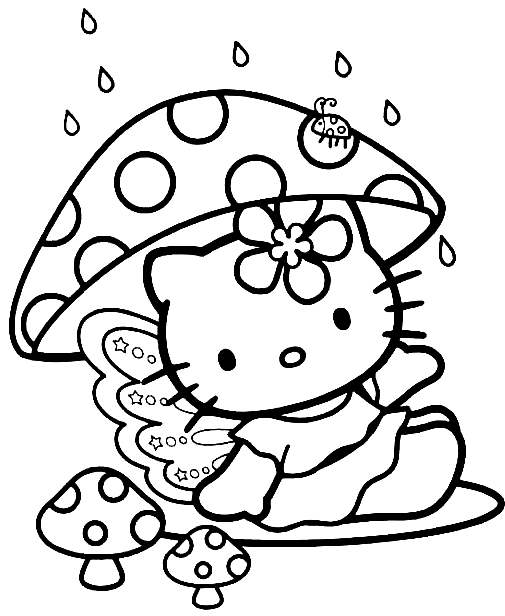 Princess hello kitty coloring page