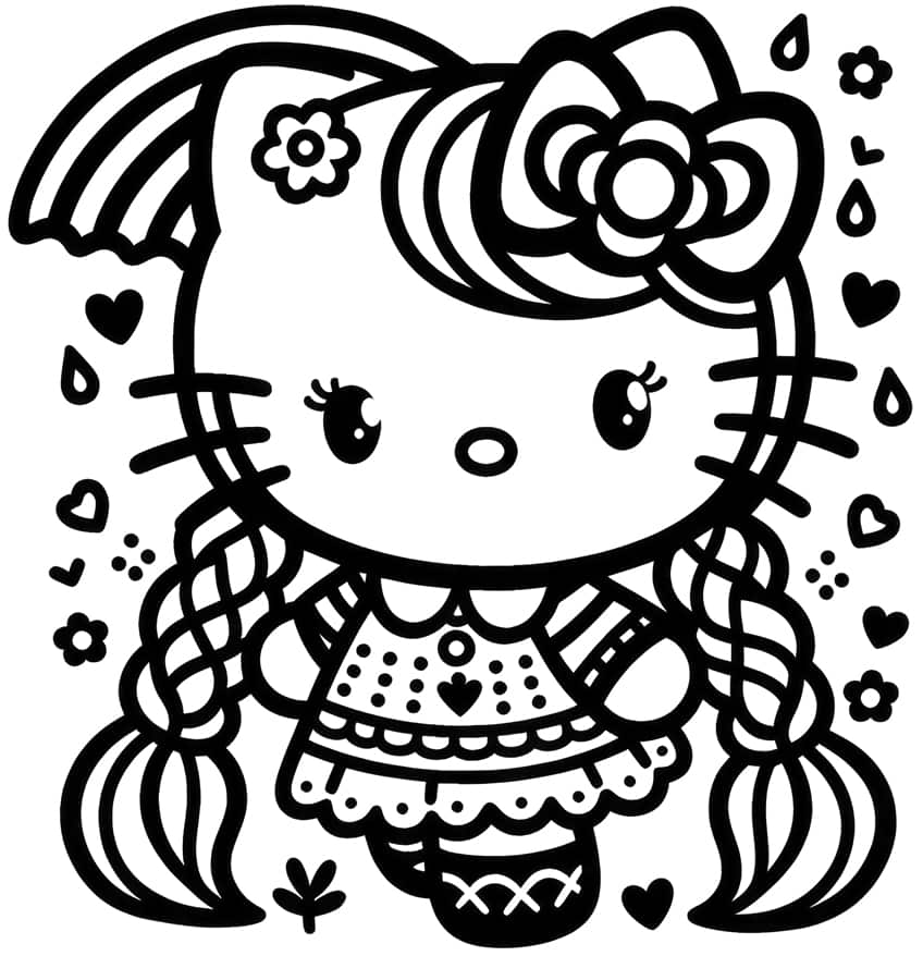 Hello kitty coloring pages