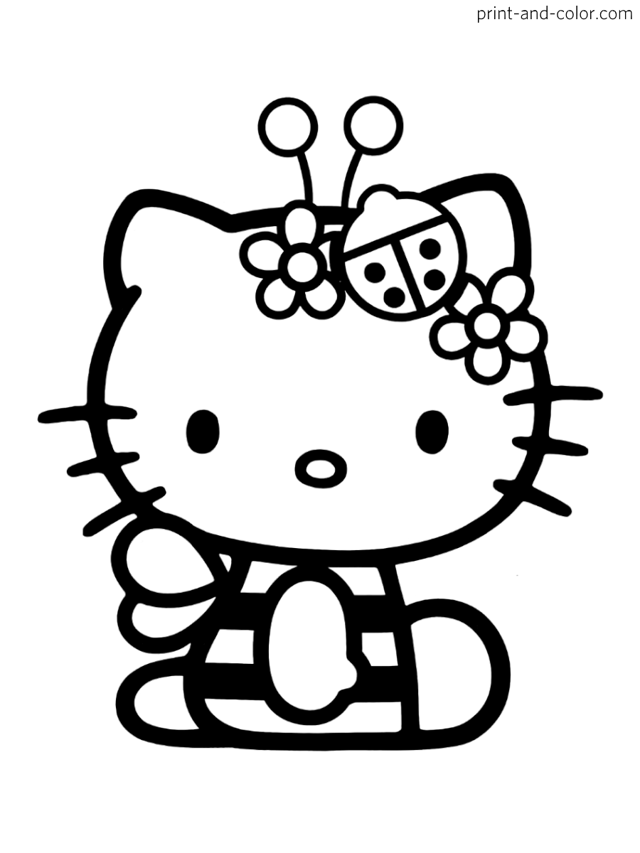 Hello kitty coloring pages print and color