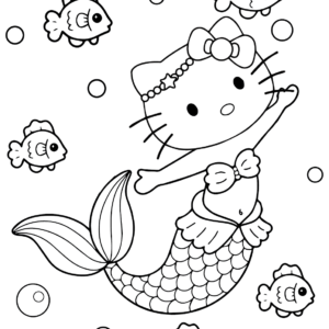 Hello kitty mermaid coloring pages printable for free download