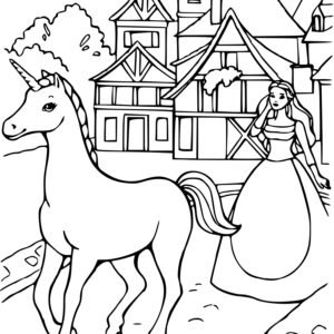 Barbie horse coloring pages printable for free download