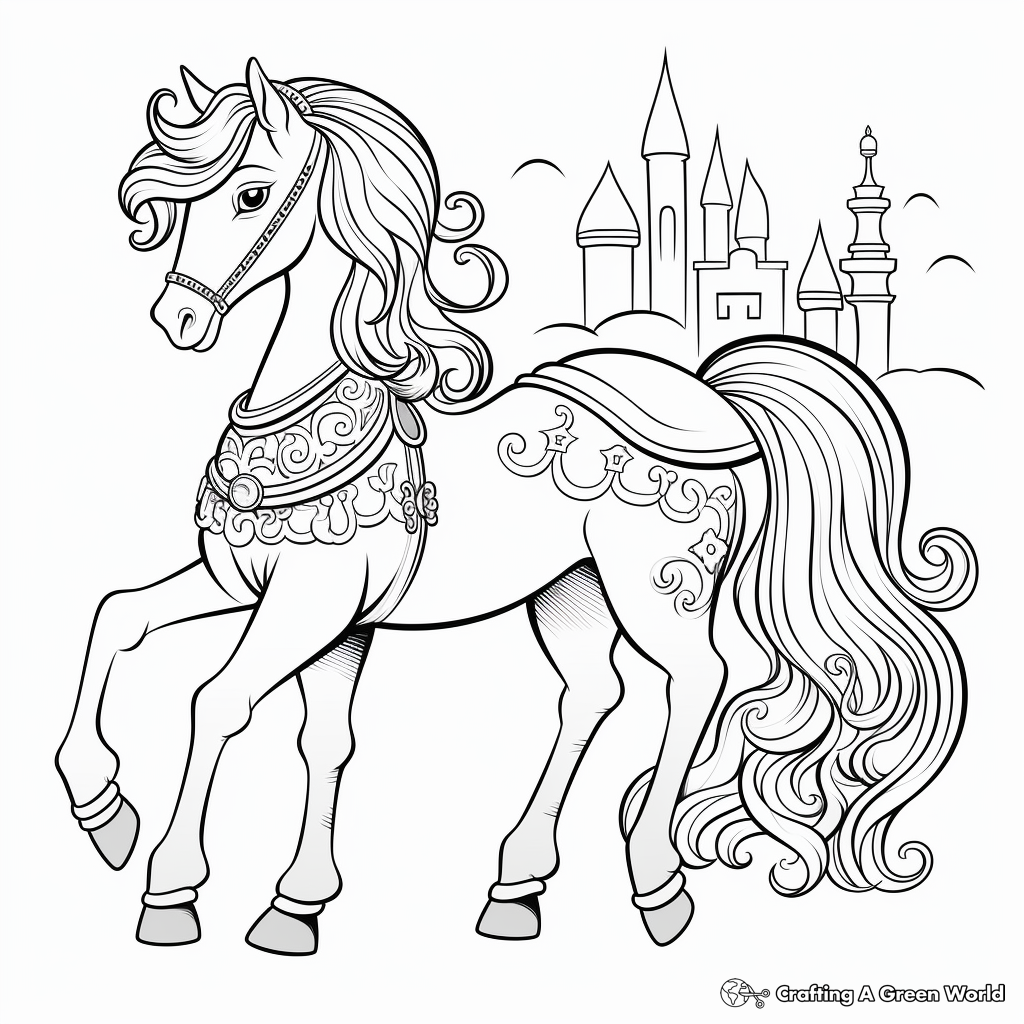 Rainbow horse coloring pages