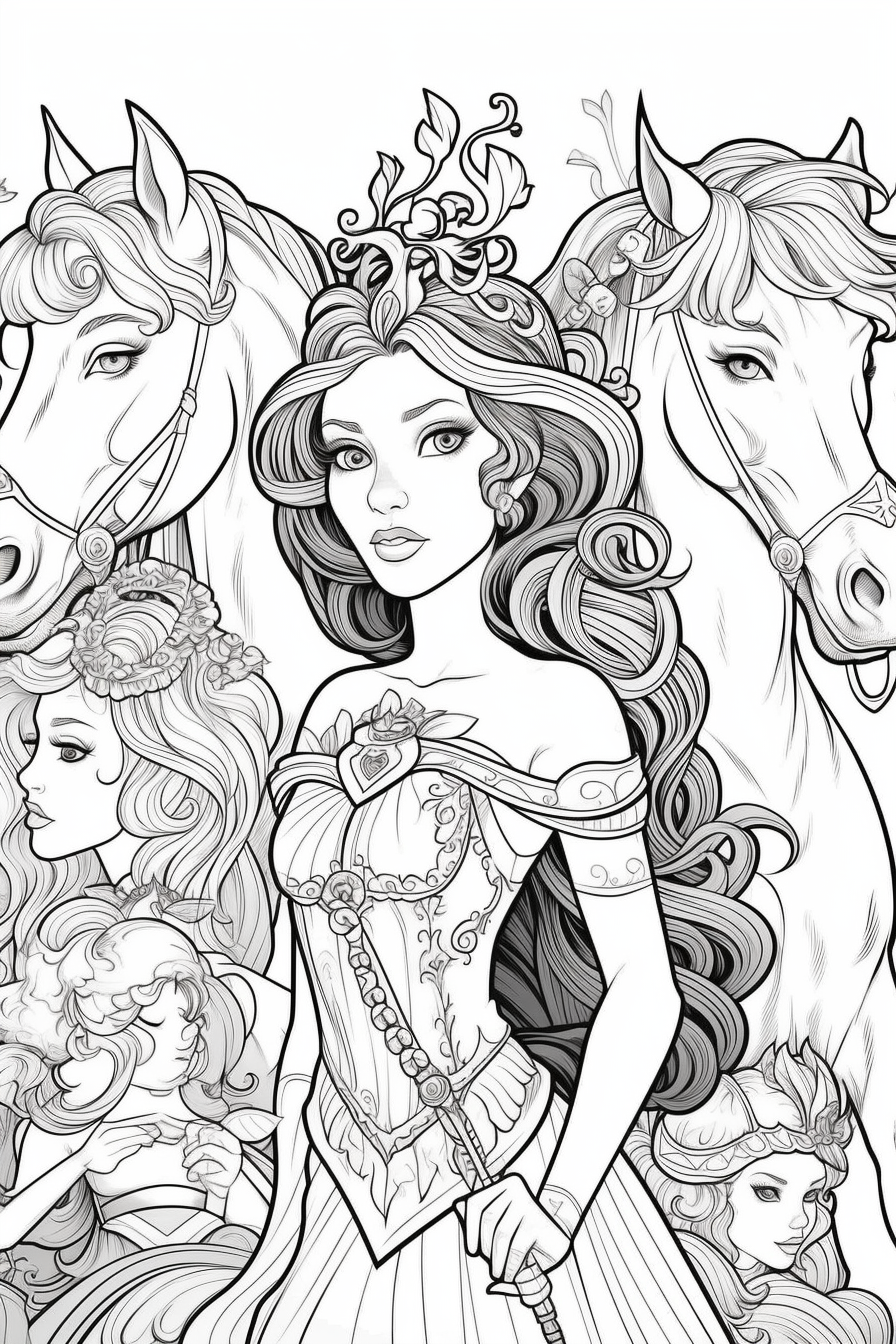 Disney princesses coloring pages for girls coloring pages