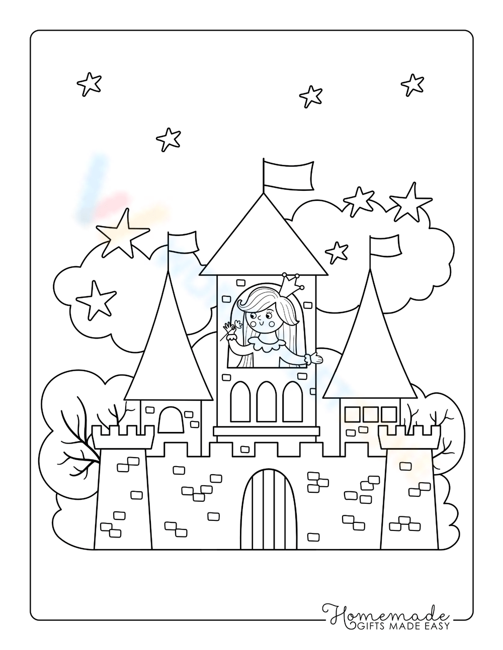 Princess in castle tower worksheet