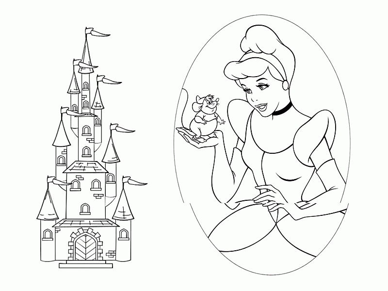 Cinderella castle coloring pages printable for free download