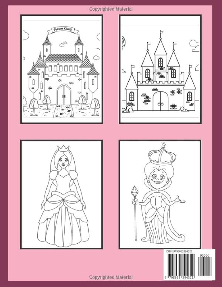 Princess castle coloring book for girls with beautiful castles and princesses great gift idea for daughter books