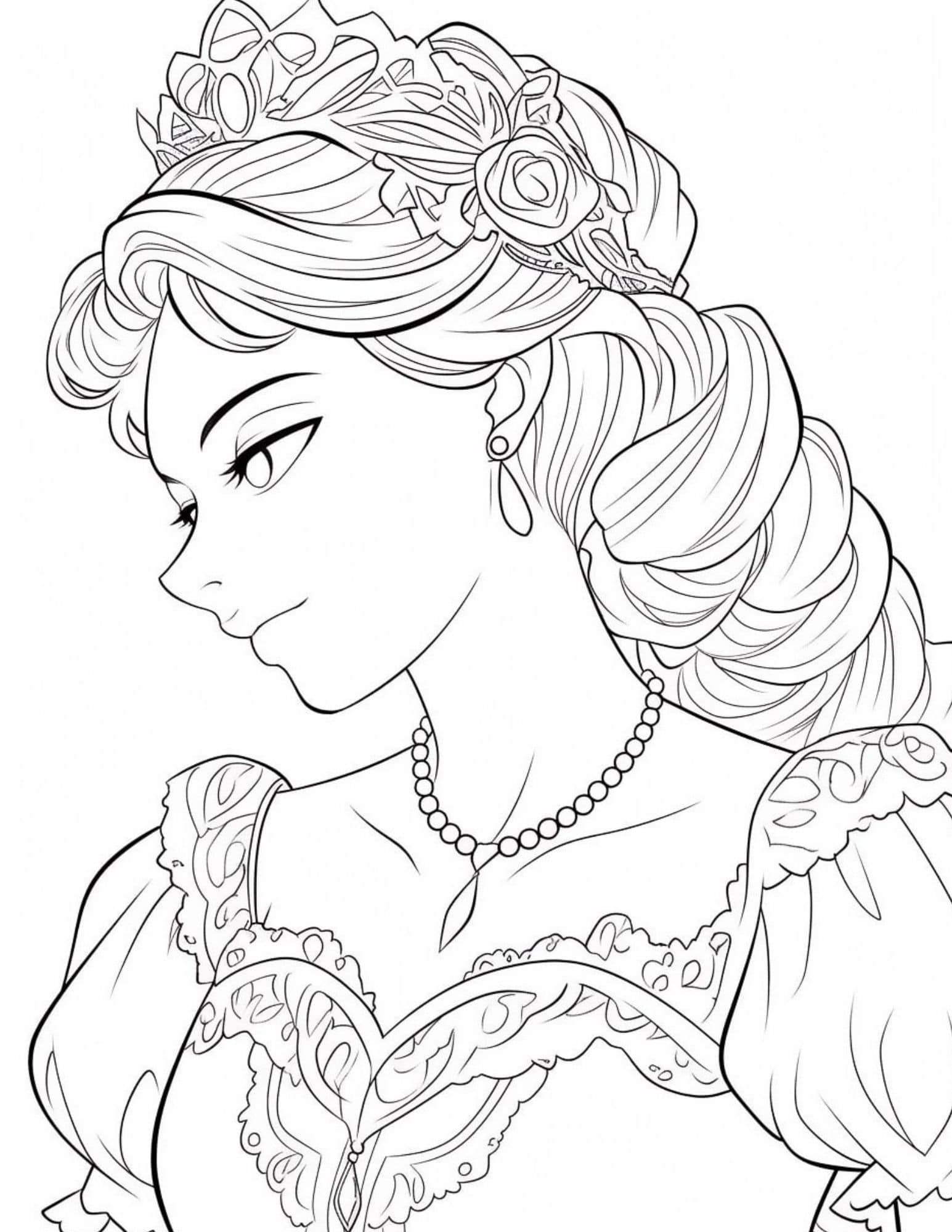 Gorgeous princess coloring pages for kids and adults