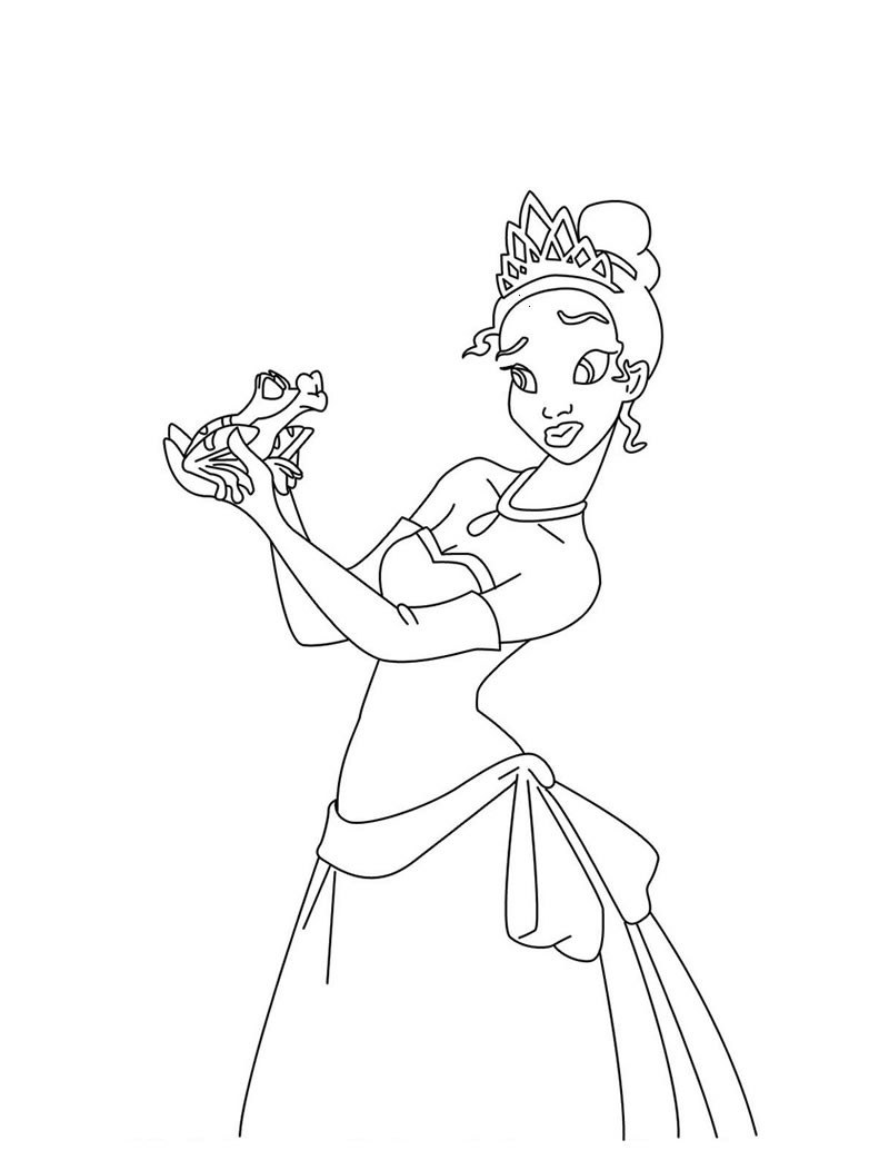 Princess and the frog coloring pages