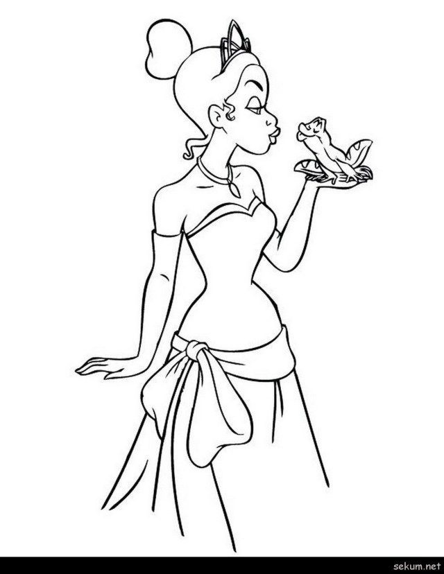 Elegant image of princess and the frog coloring pages