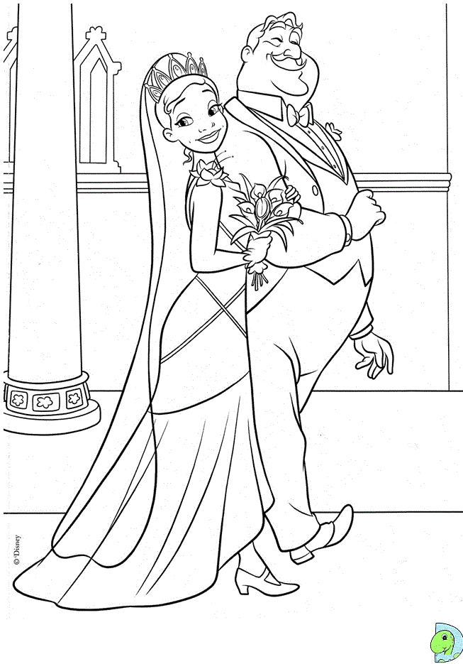 Princess and the frog coloring pages printable for free download