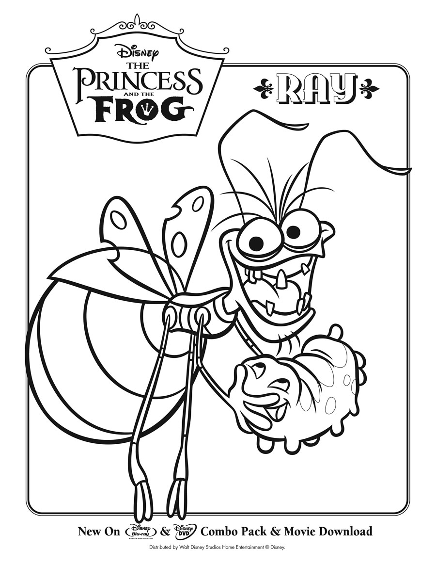 Princess and the frog ray coloring page â printables for kids â free word search puzzles coloring pages and other activities