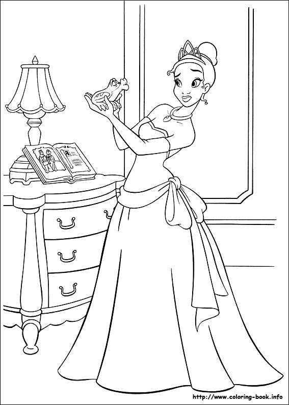 The princess and the frog coloring picture