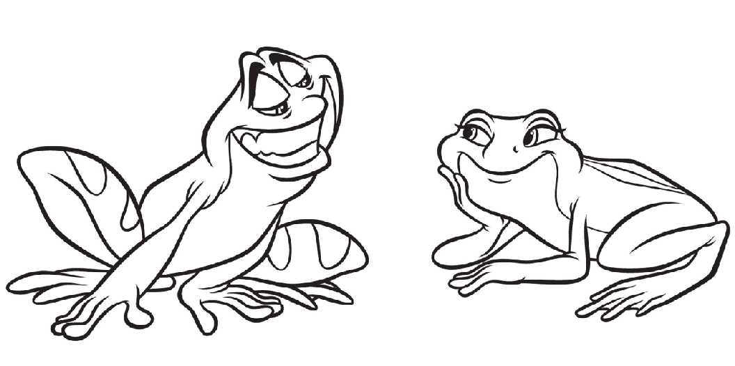 Coloring pages cute princess and the frog coloring pages