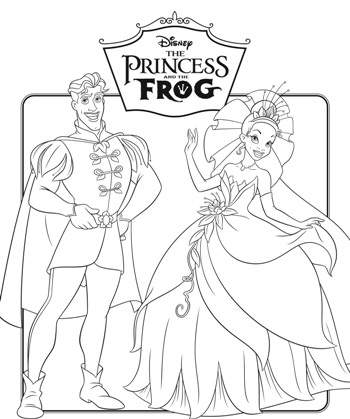 Disney princess the princess and the frog coloring pages to printable