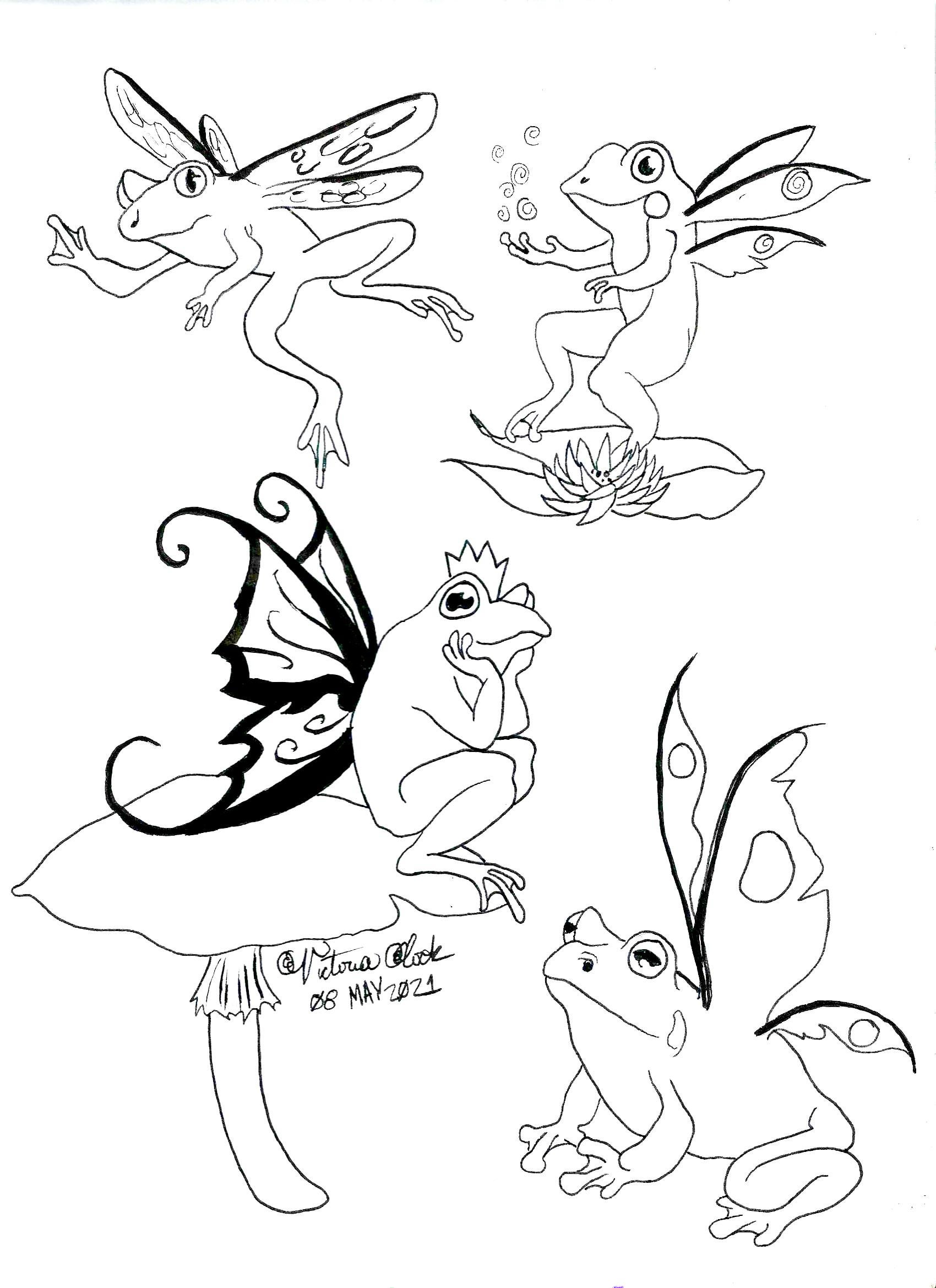 Fairy frog coloring page pdf download is available on my website will link below in ments rcoloring