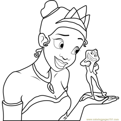 The princess and the frog coloring pages for kids printable free download