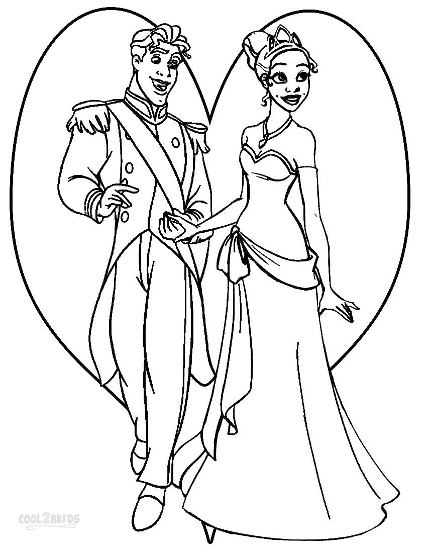 Princess and the frog coloring page