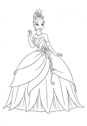 Free printable princess and the frog coloring pages for adults and kids