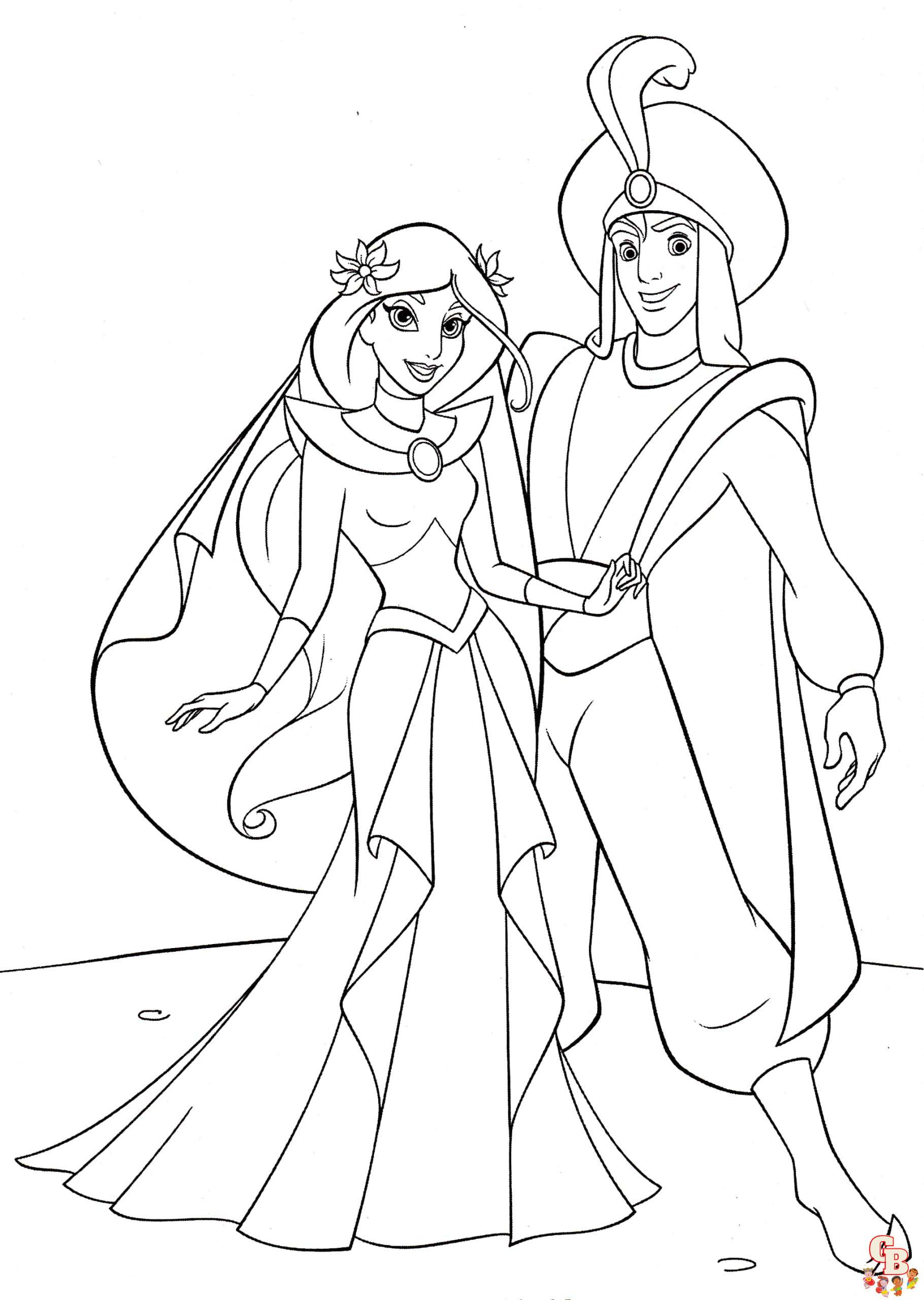 Get the best jasmine and aladdin coloring pages on