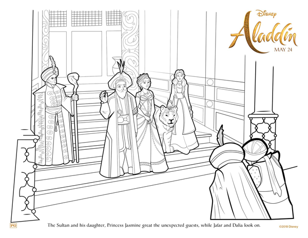 Aladdin and prince jasmine coloring pages