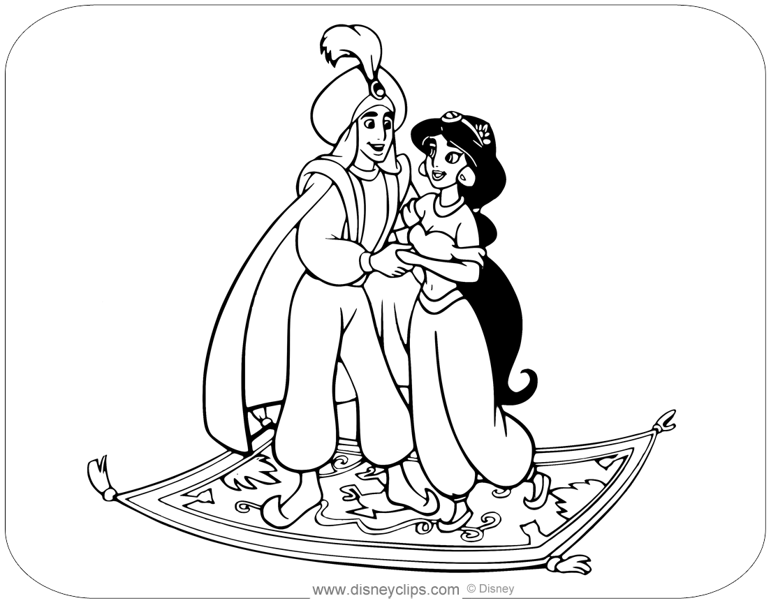 Free printable aladdin coloring pages