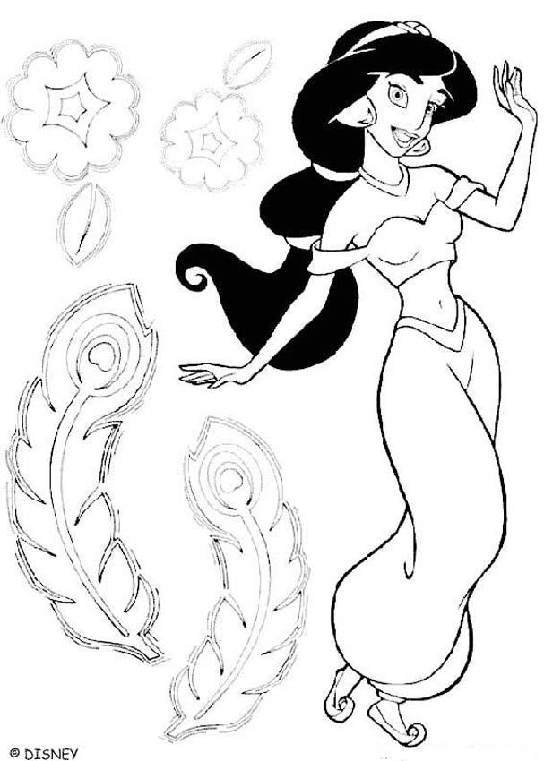 Princess jasmine coloring pages