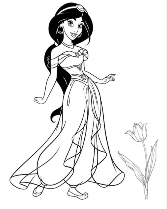 Princess jazmine aladdin colouring pages download now