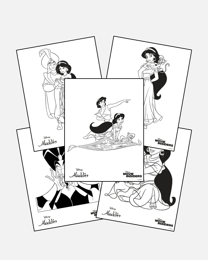 Aladdin coloring sheets printable activity disney movie insiders