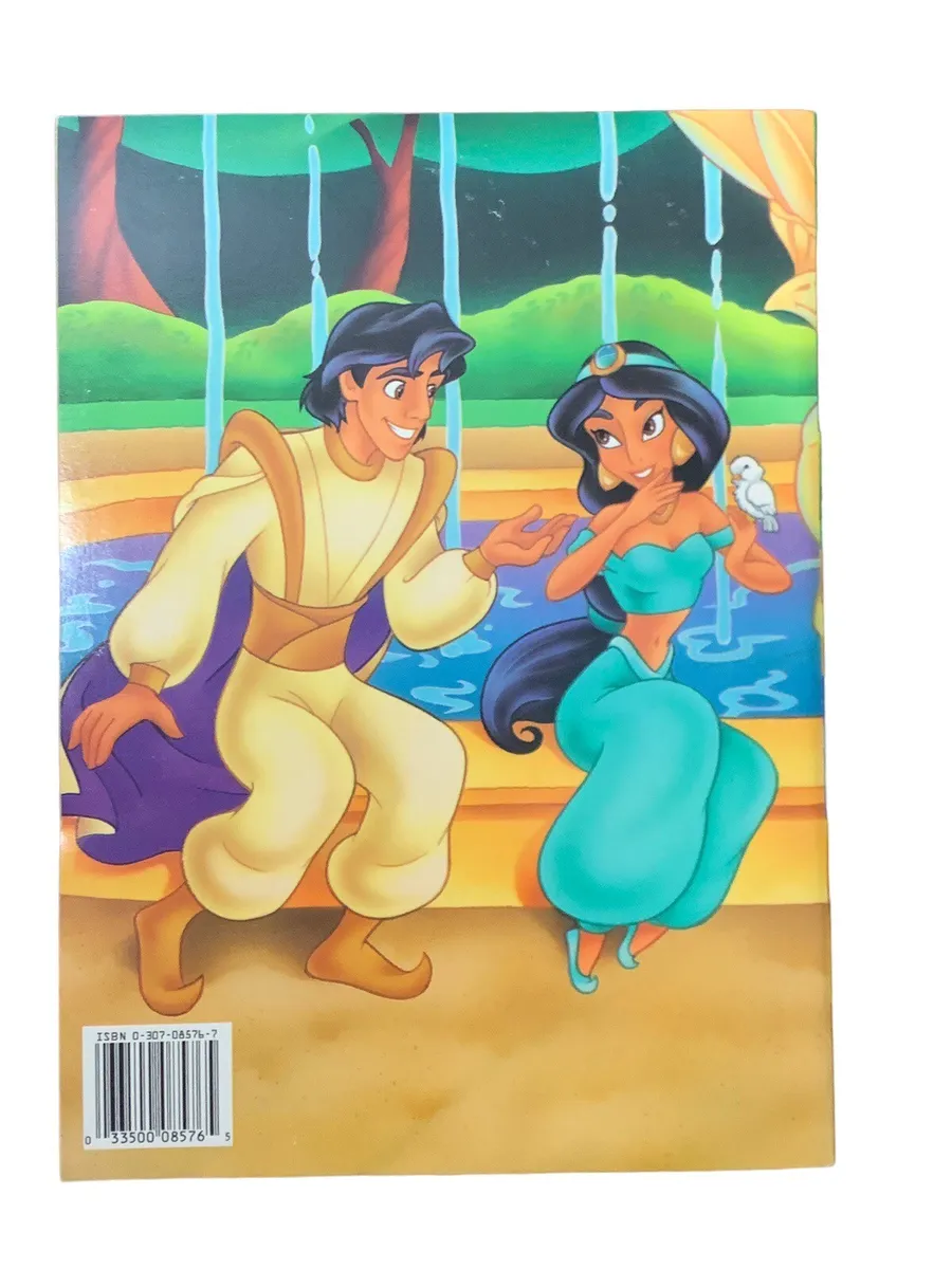 Disney aladdin coloring book golden vintage unused htf