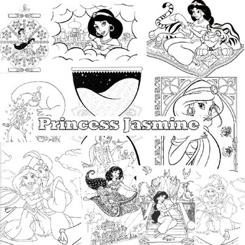 Aladdin and jasmine coloring pages